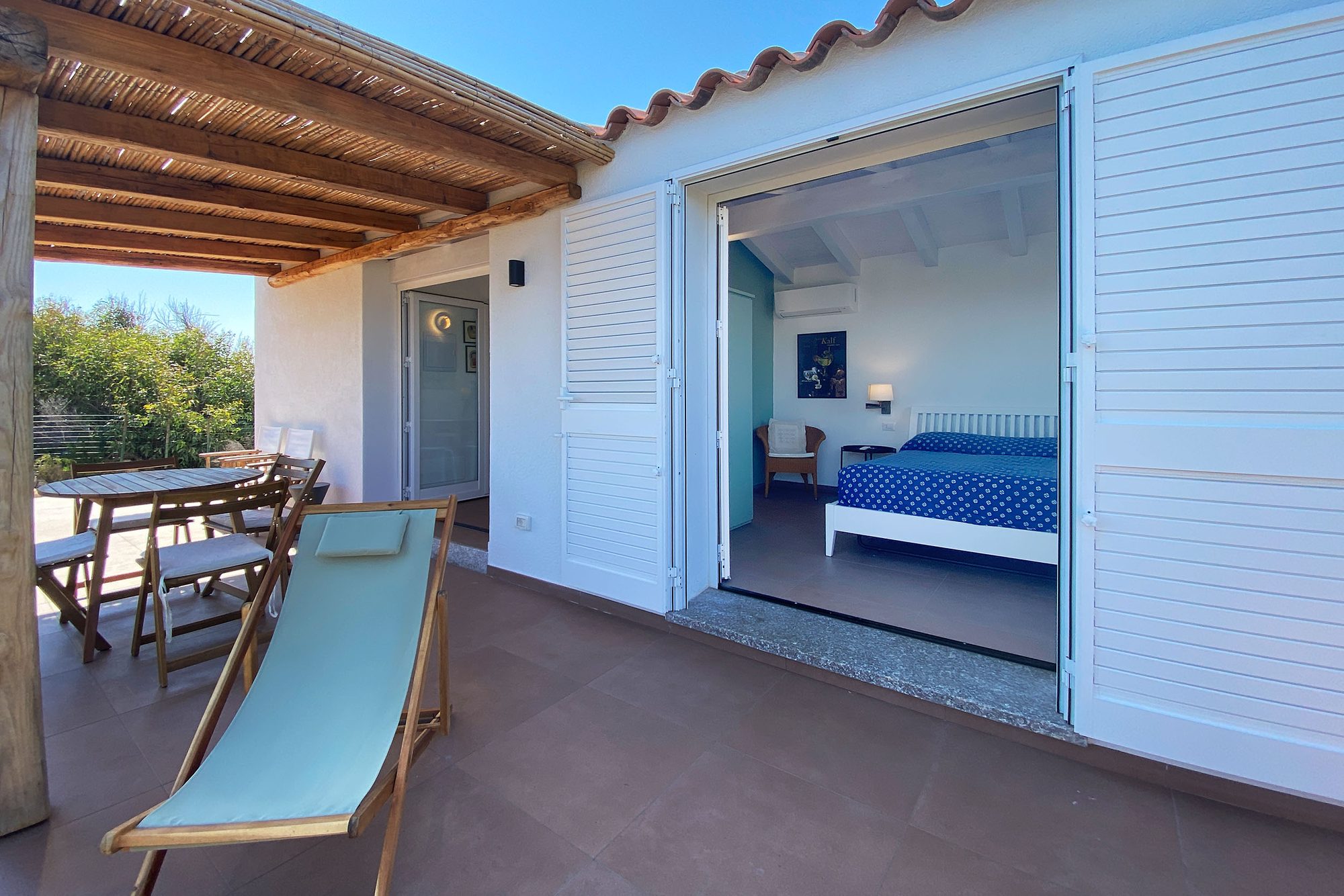 Schlafzimmer und Veranda